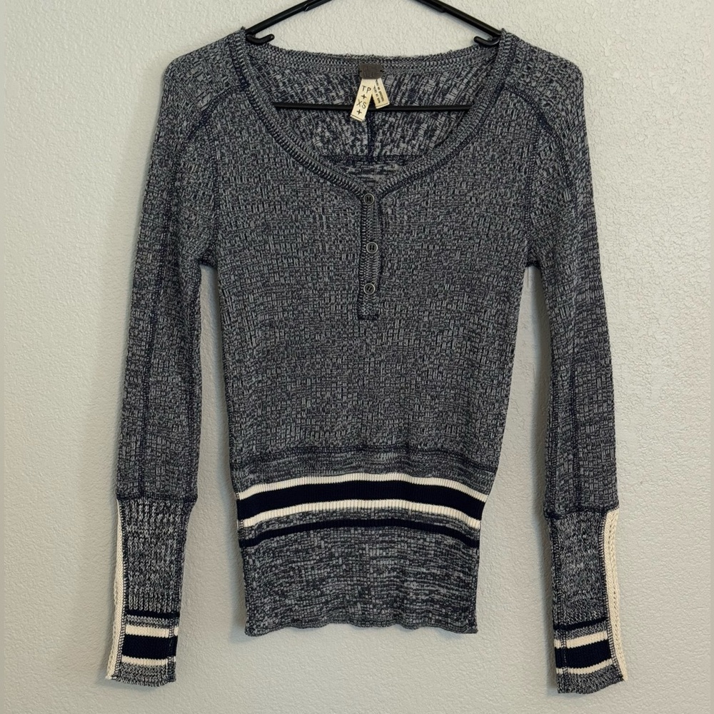 Free People We The Free Knit Long-Sleeve Top Crochet Detail